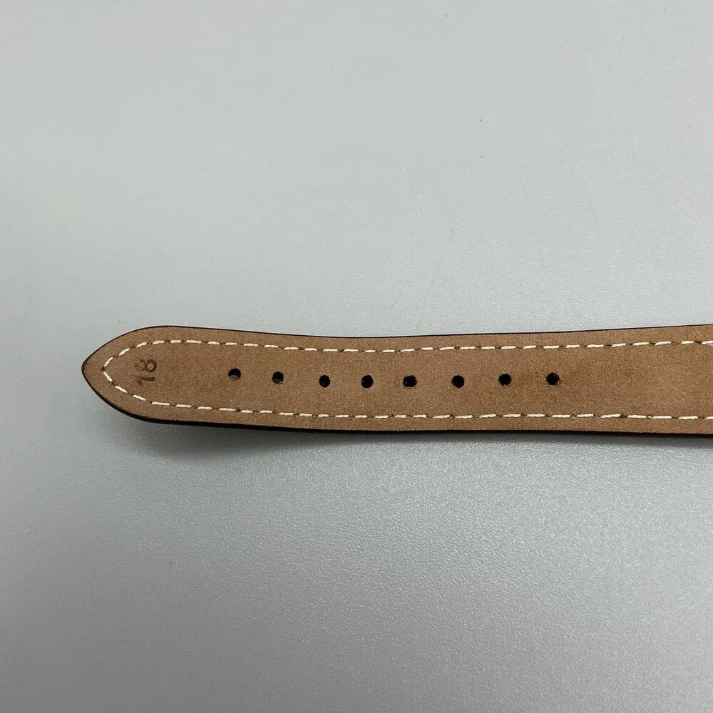 Vintage Seiko Mens Watch 32mm Black Dial Gold Tone Leather 5Y30-7A71 New Battery
